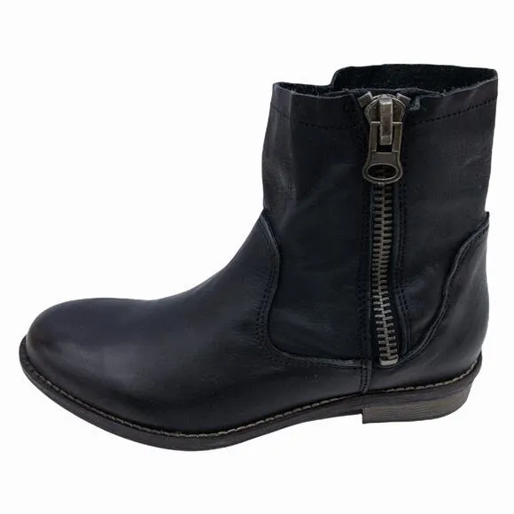 Bernie Mev Black Rodeo Leather Ankle Boots Booties US 6.5 7 EU 37