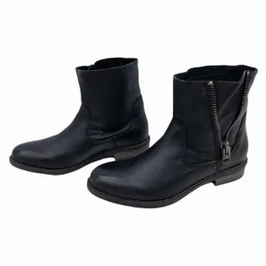 Bernie Mev Black Rodeo Leather Ankle Boots Booties US 6.5 7 EU 37