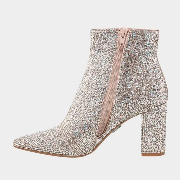 Betsey Johnson Cady Rhinestone Ankle Boots