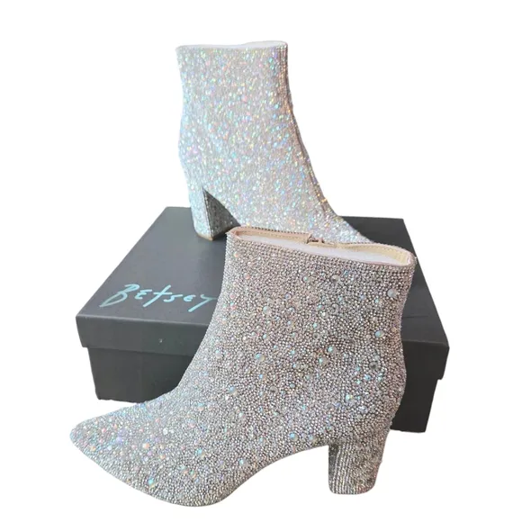 Betsey Johnson Cady Rhinestone Ankle Boots