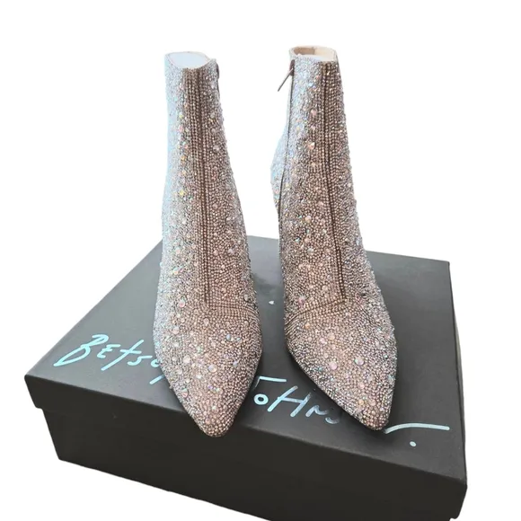 Betsey Johnson Cady Rhinestone Ankle Boots