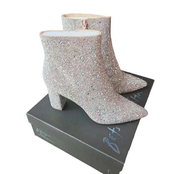 Betsey Johnson Cady Rhinestone Ankle Boots