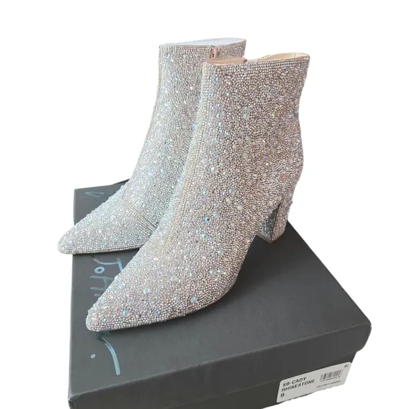 Betsey Johnson Cady Rhinestone Ankle Boots