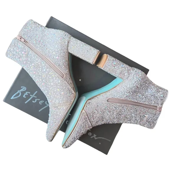 Betsey Johnson Cady Rhinestone Ankle Boots