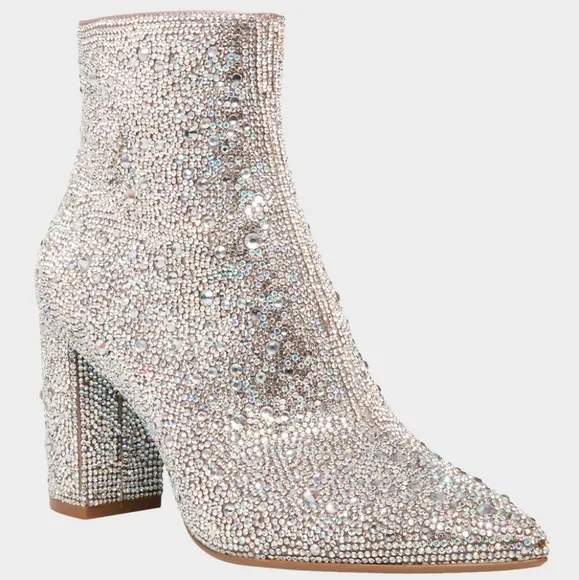 Betsey Johnson Cady Rhinestone Ankle Boots