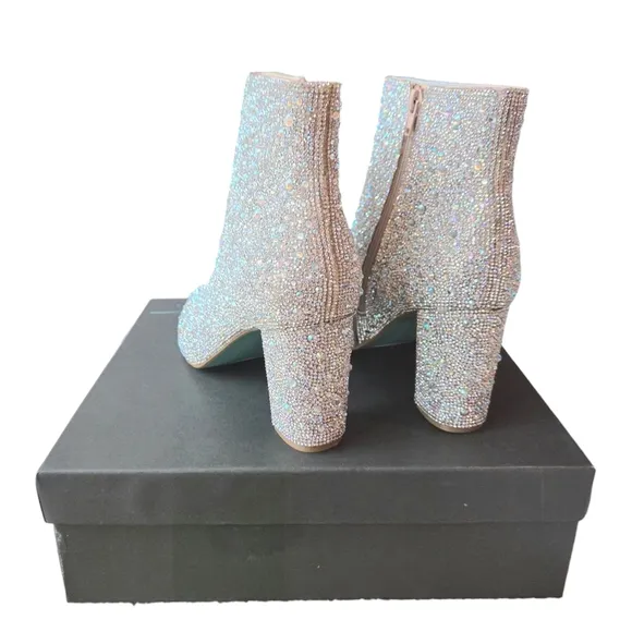 Betsey Johnson Cady Rhinestone Ankle Boots