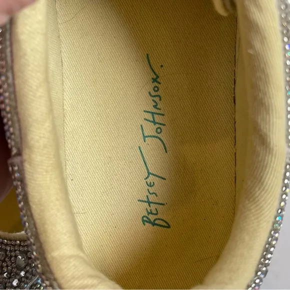 Betsy Johnson Sidny Crystal Pavé Platform Sneaker Women’s Size 8.5M