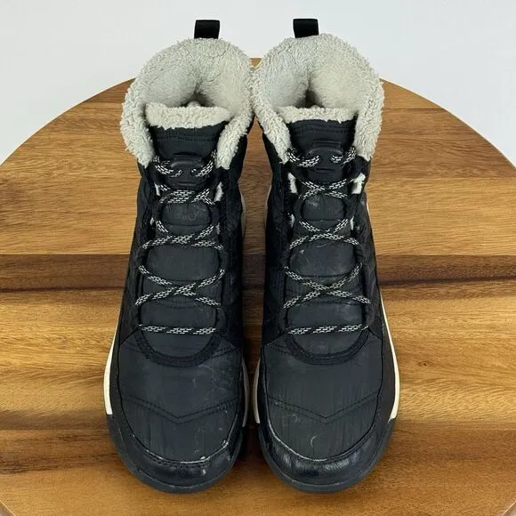 Big Kids Sorel Whitney II Plus Black Casual Waterproof Winter Ankle Boots Size 5