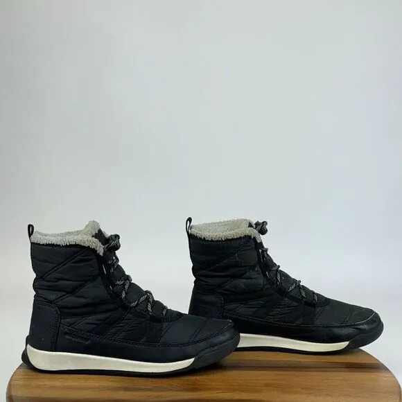 Big Kids Sorel Whitney II Plus Black Casual Waterproof Winter Ankle Boots Size 5