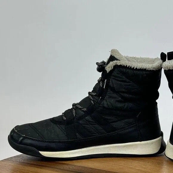 Big Kids Sorel Whitney II Plus Black Casual Waterproof Winter Ankle Boots Size 5