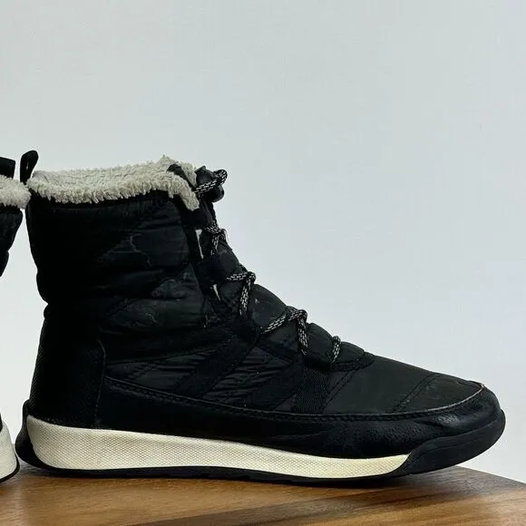 Big Kids Sorel Whitney II Plus Black Casual Waterproof Winter Ankle Boots Size 5