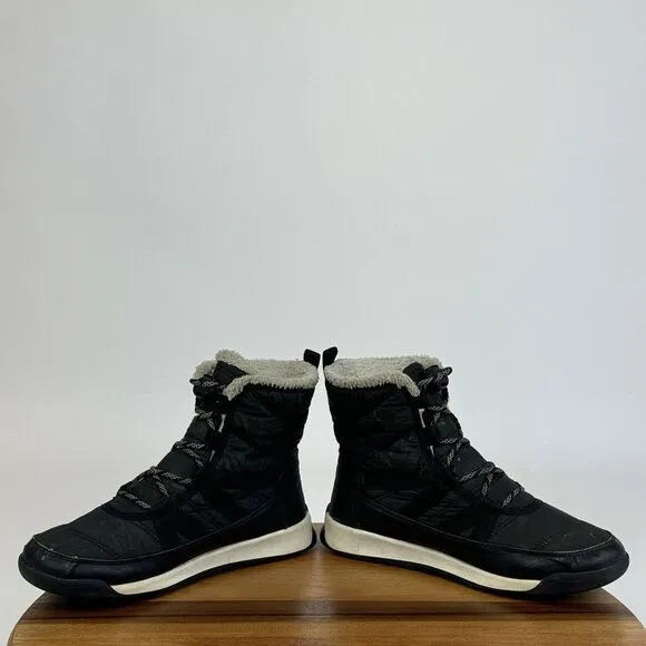 Big Kids Sorel Whitney II Plus Black Casual Waterproof Winter Ankle Boots Size 5