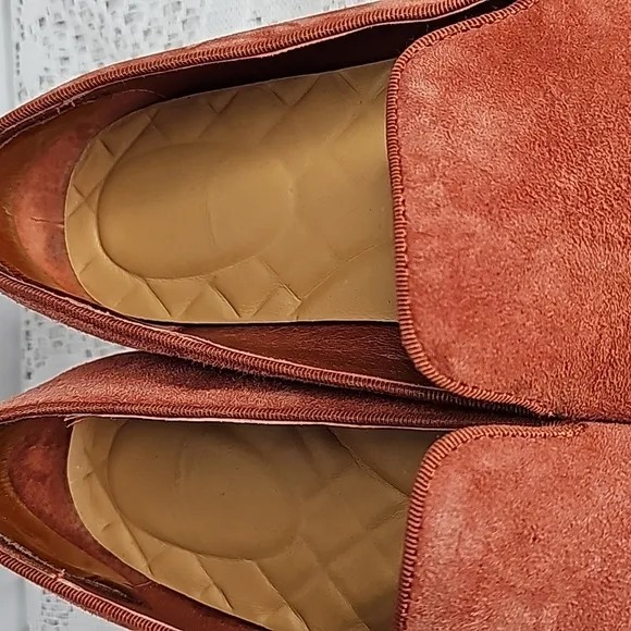 Birdies Swift leather burnt orange slip on loafer flats shoes sz 8