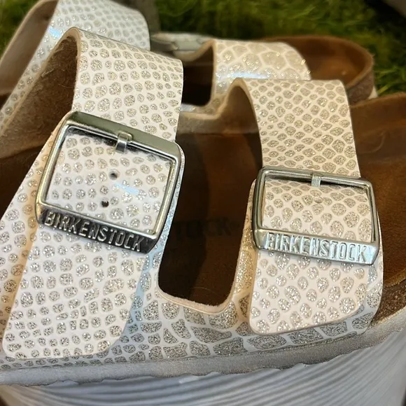 Birkenstock Arizona Glitter Snake Print Sandals