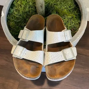 Birkenstock Arizona Glitter Snake Print Sandals