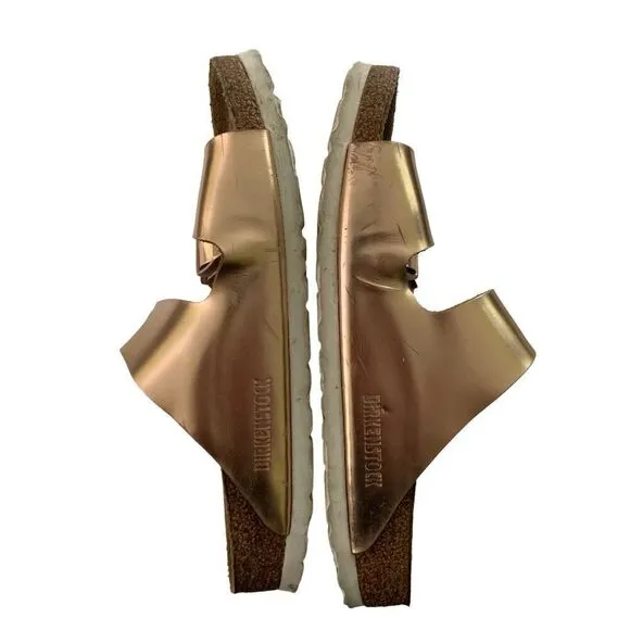 Birkenstock Arizona metallic rose gold sandals women's size 7