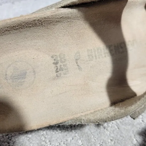 Birkenstock Arizona Rivet Vegan Size 38 L7 M5 N Taupe Birko-Flor Buckle Sandals