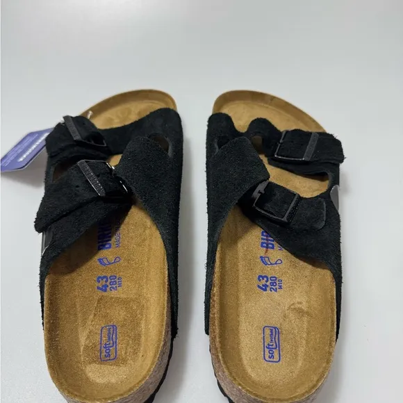 Birkenstock Arizona Soft Footbed Suede Sandals Black Men’s Size EU 43/US 10