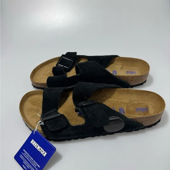 Birkenstock Arizona Soft Footbed Suede Sandals Black Men’s Size EU 43/US 10