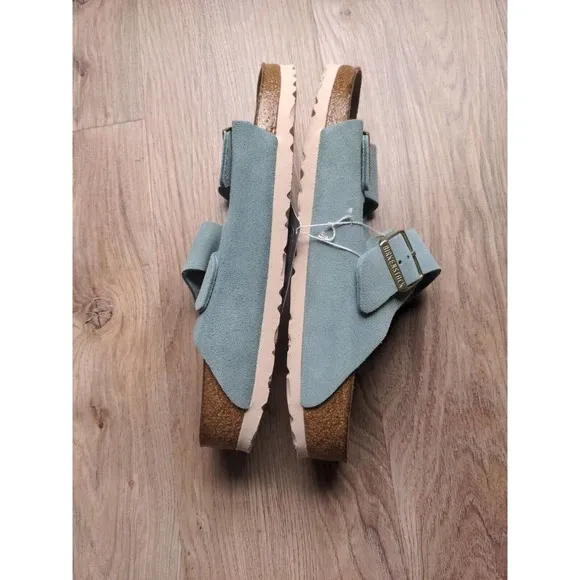 Birkenstock Arizona Soft Footbed Suede Sandals Light Baby Blue