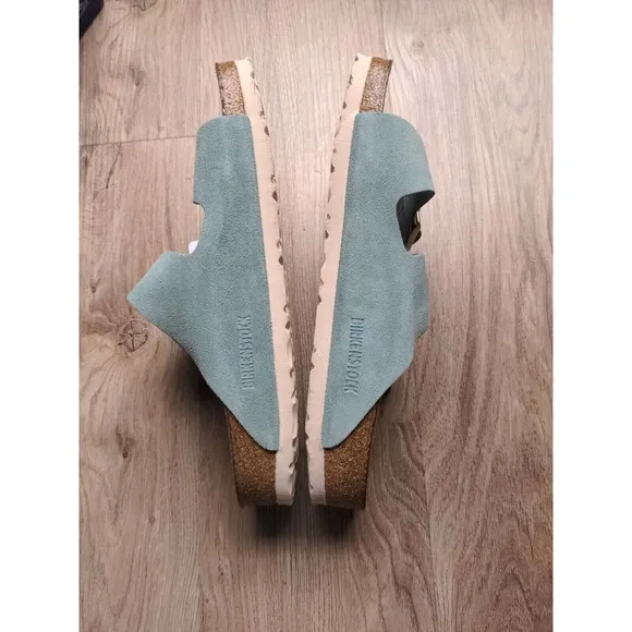 Birkenstock Arizona Soft Footbed Suede Sandals Light Baby Blue