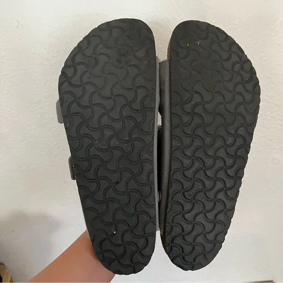 Birkenstock Arizona Vegan MenTextile - Stone Coin Sandals Size 10-10.5