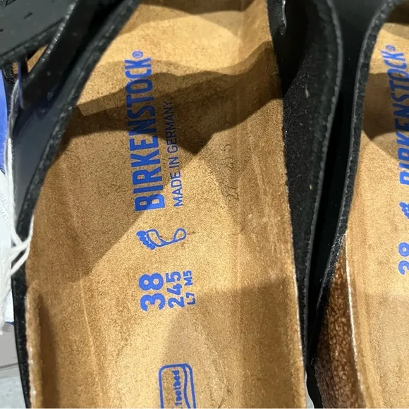 Birkenstock Arizona Women’s Sandals Soft Footbed Birko-Flor Black Size 7 US