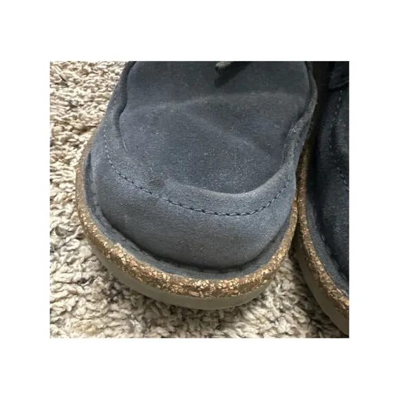 BIRKENSTOCK BAKKI Graphite Gray Suede Shearling Lined Ankle Boots Womens 38 7