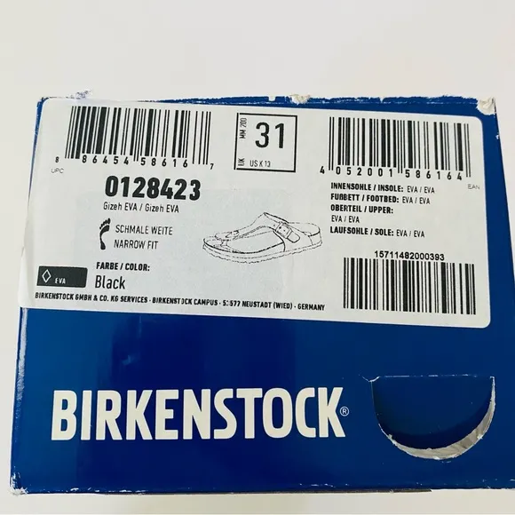 Birkenstock | Eva Sandals NWT Black 31 Kids 13
