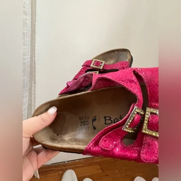 Birkenstock Hot Pink Jeweled Florida Sandals L9
