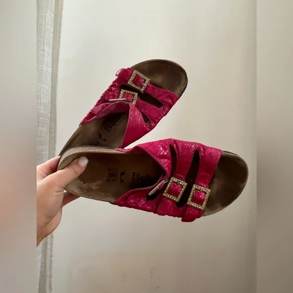 Birkenstock Hot Pink Jeweled Florida Sandals L9