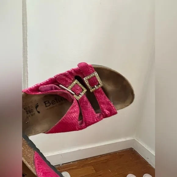Birkenstock Hot Pink Jeweled Florida Sandals L9
