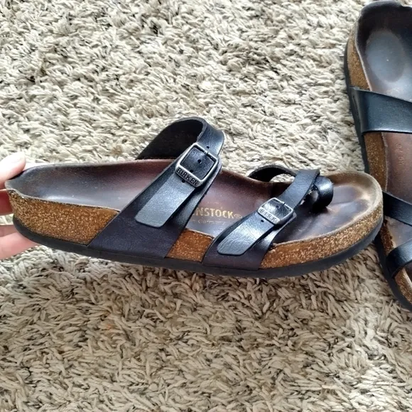 Birkenstock mayari black leather sandals sz 39/8,5