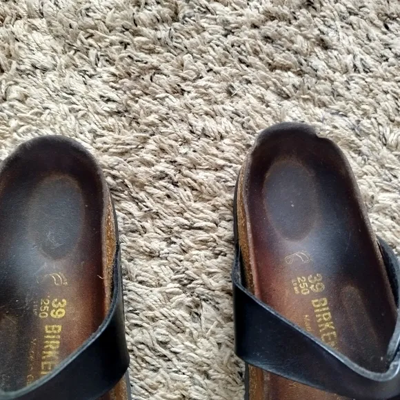 Birkenstock mayari black leather sandals sz 39/8,5