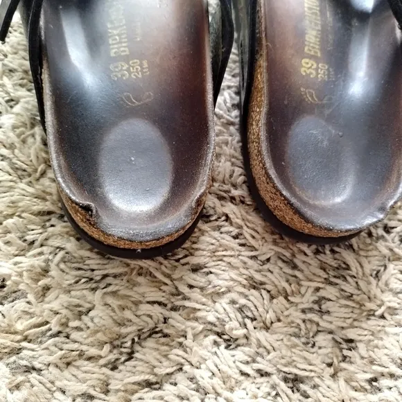 Birkenstock mayari black leather sandals sz 39/8,5