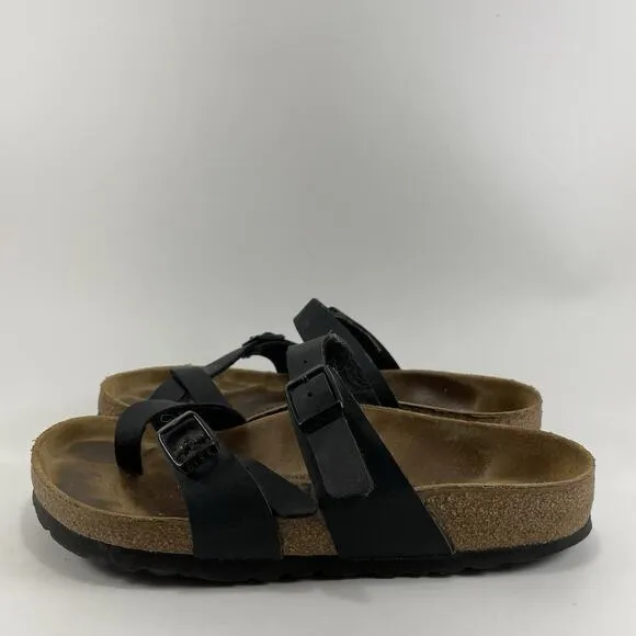 Birkenstock Mayari Toe Loop Sandals Womens Size 36 US Size 5-5.5 Black Leather