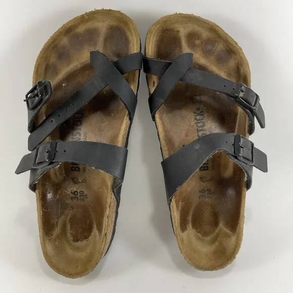 Birkenstock Mayari Toe Loop Sandals Womens Size 36 US Size 5-5.5 Black Leather