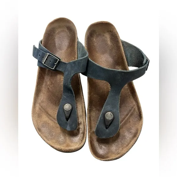 Birkenstock Navy Blue Gizeh Sandals, size 39