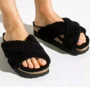 Birkenstock Papillio Daytona Shearling sandals, size 39, new