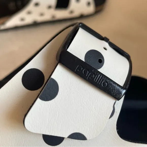 birkenstock papillio white/black polka dots platform arizona sandals✨