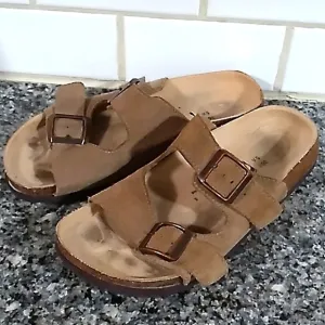 Birkenstock Tula Tan Double Buckle Sandals. Size 36.5