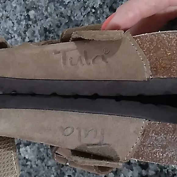Birkenstock Tula Tan Double Buckle Sandals. Size 36.5