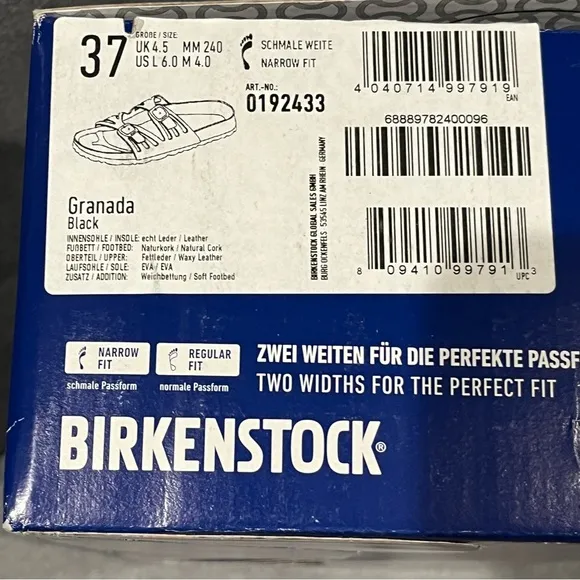 Birkenstock Women’s Sandals Granada Soft Footbed Oiled Leather Black Size 6 US
