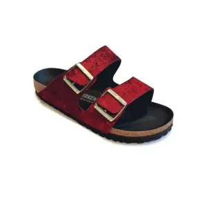 Birkenstock Womens Sz 6-6.5 Arizona BS Sandals EU 37 NARROW Fit Velvet Burgundy