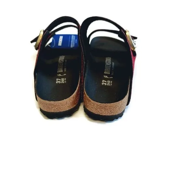Birkenstock Womens Sz 6-6.5 Arizona BS Sandals EU 37 NARROW Fit Velvet Burgundy