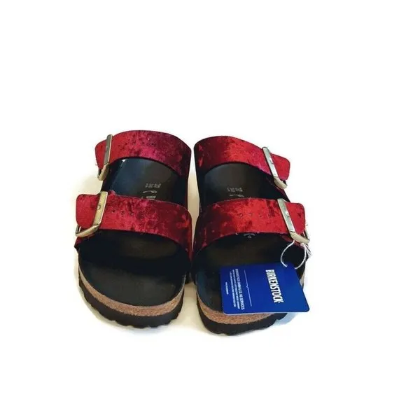 Birkenstock Womens Sz 6-6.5 Arizona BS Sandals EU 37 NARROW Fit Velvet Burgundy