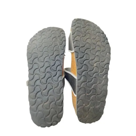 Birkis by Birkenstock black and white striped sandals size 38 (US 7.5-8)