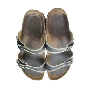 Birkis by Birkenstock black and white striped sandals size 38 (US 7.5-8)