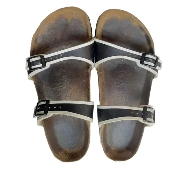 Birkis by Birkenstock black and white striped sandals size 38 (US 7.5-8)