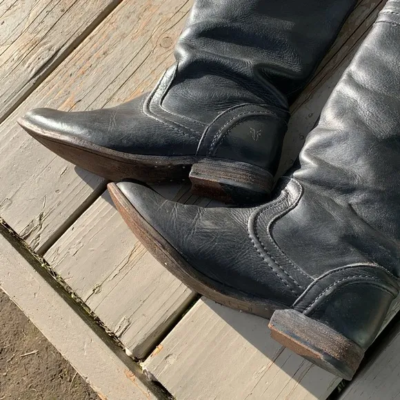 Black Frye tall boots 76442 made Mexico